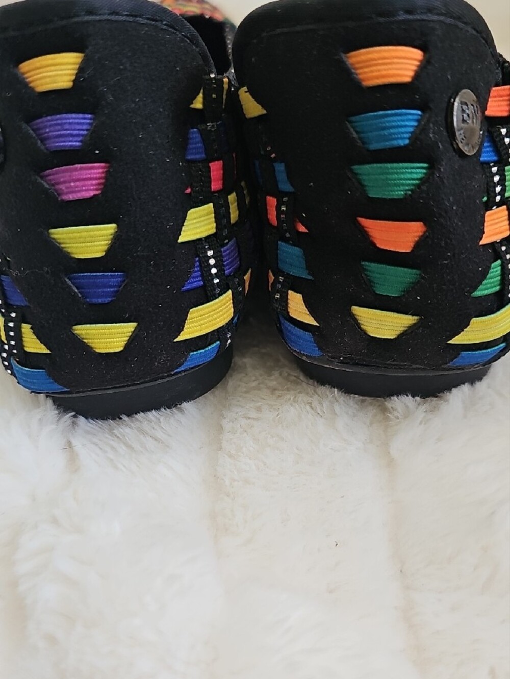 bernie mev. Black Slip-On with Rainbow Braided Trim And Metallic Accents - Picture 7 of 10